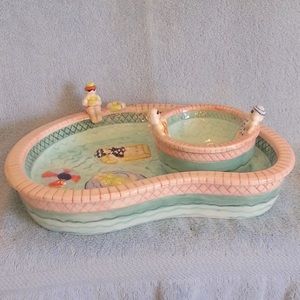 Rare Serving Tray Chip and Dip Bowl Bathing Beauties